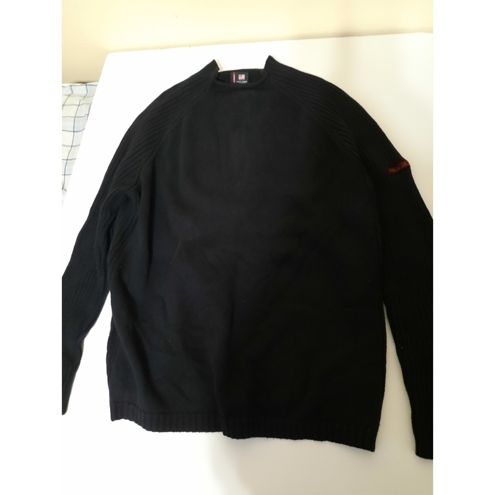 Vintage Ralph Lauren Polo Jeans Co Mens X-large Xl Sweater Black Australia Heavy